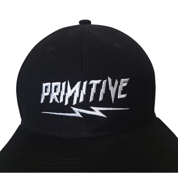 PRIMITIVE Snapback Black Hat Cap White Embroidered Spell Out Cotton Twill OSFM - Picture 5 of 8
